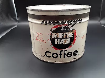 Vintage Kellogg's Kaffe Hag Coffee Tin Can 1 Lb. Size With Lid • $7.95