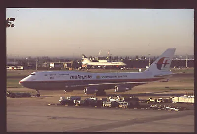 Orig 35mm Airline Slide Malaysia Airlines 747-400 9M-MPE [2052] • £4.86