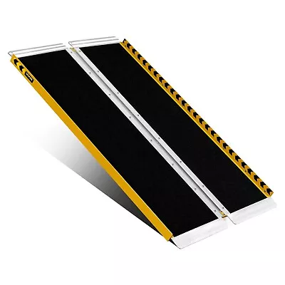 Non-Slip Aluminum Fold Up Threshold Wheelchair Ramp For Home Handicap Ramp 4FT • $137.99