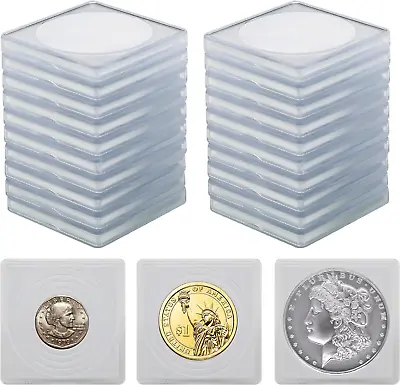 Coin Snap Holders 20 Pcs Silver Dollar Coin Holders Clear Coin • $16.30