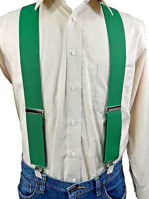 New Men's Kelly Green (John Deere Green) XL 2  Adj.Suspenders / Braces USA • $18.04