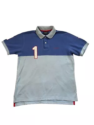 Hackett Mens No1 Blue Short Sleeve Polo Shirt - Size Medium • £15.99