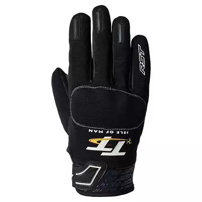 RST Glove Isle Of Man IOM TT Team Evo CE Black Motorbike Motocycle Mens Short • $43.54