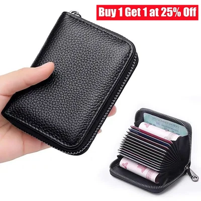 £3.90 • Buy Wallet Card Holder Mens Leather Metal RFID Blocking Slim Men Credit Money Clip