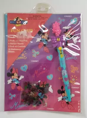 Mickey For Kids Minnie Mouse Fun Club Sticker Kit - Pen Set NOS Vintage • $8.95