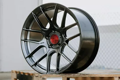 $899 • Buy 18x9.5 +35 Aodhan AH-X AH10 5x112 Hyper Black 18 In Wheels Rims Set 4