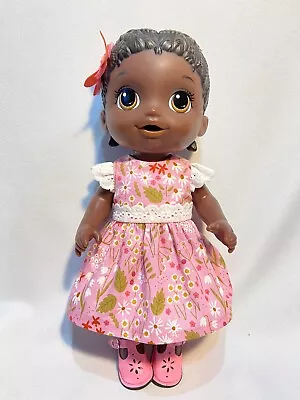 Clothes For 12  Baby Doll Easter Dress Pink Floral Fits 12 Inch Baby Alive • $11.87