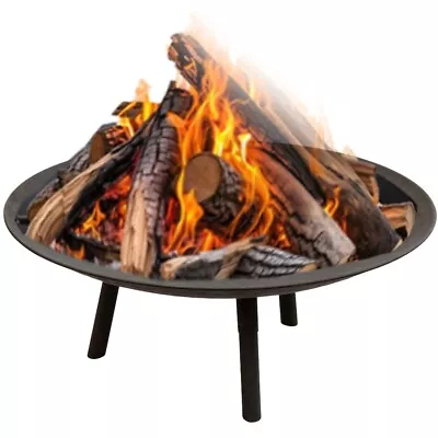 21  Round Fire Pit Folding Patio Garden Bowl Outdoor Camping Heater Log Burner • £13.99