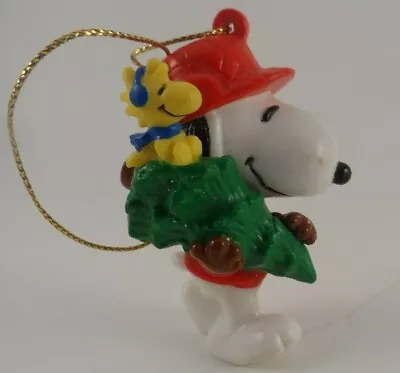 Vintage Snoopy Woodstock Christmas Tree Ornament Peanuts United Features  • $11.99