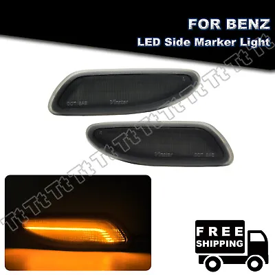 Smoked LED Side Marker Lights For 2001-2007 Mercedes W203 C-Class C200 C300 C350 • $39.59