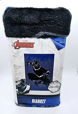 BRAND NEW Marvel Avengers Black Panther King Of Wakanda Fleece Blanket 62  X 90  • $24.99