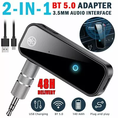 £10.79 • Buy 2 In 1 USB Bluetooth 5.0 Transmitter Receiver AUX Audio Adapter For TV/PC/Car UK