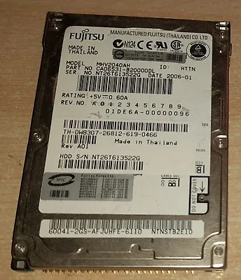 £16.99 • Buy Fujitsu MHV2040AH 40GB 5400RPM IDE 2.5  Hard Drive