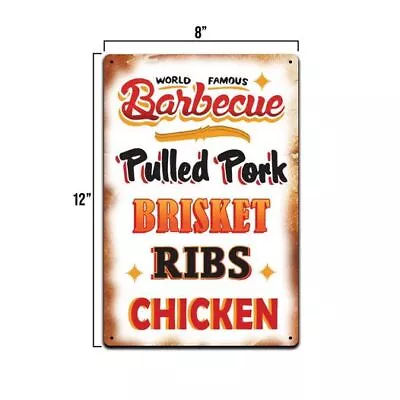 Fun New Barbeque Pulled Pork Brisket Chicken Ribs  Sign  For Your Mancave Or • $12.95