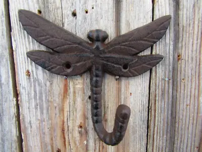 Single Vintage Style Dragonfly Rustic School Coat Hook Cast Iron Wall Mount  • $17.99