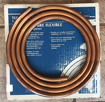 Cardel Copper L Type Tubing 1/2 I.D.x5/8 O.D. In.x10 L Ft. • $37