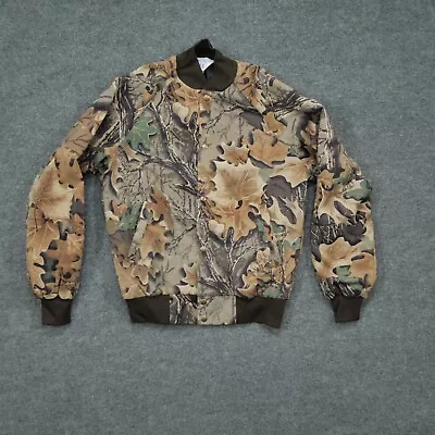 Vintage West Ark Jacket Adult Small Brown Camouflage Advantage Chamois Mens 80s • $17.77