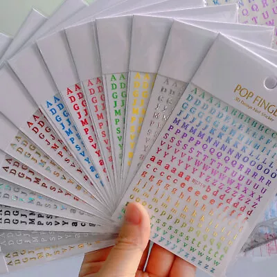 £3.18 • Buy DIY Multicolor Nail Art Stickers English Alphabet Letters Transfers Nail Decals