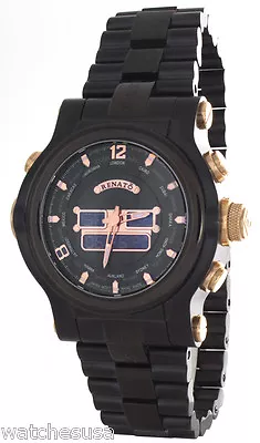 Renato T-Rex Mens Black Dial Black Stainless Steel Bracelet Quartz Watch • $523.85