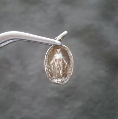 TINY Virgin Mary Miraculous Medal Sterling Silver Religious Medal Charm Pendant • $9.99
