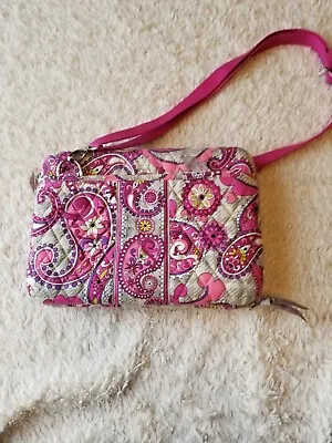 Vera Bradley Mini Laptop/iPad Hard Case Cross Body Very Berry Paisley Bag • $12