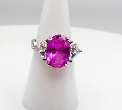 Sterling Silver Charles Winston Ring Pink Sapphire Cz Designer Size 7 Gemstone  • $59