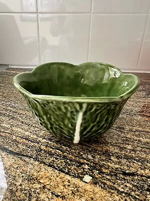 Olfaire Majolica Green Cabbage Small Bowl Portugal Vintage Glazed 3 Inches Tall • $13.99