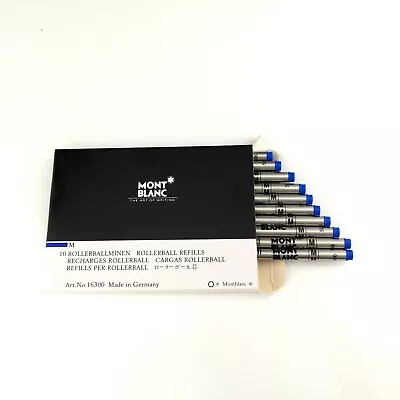 10x NOS Montblanc Rollerball Pen Refills Art No 16300. Blue. Medium. • $80.16