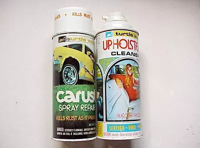 Vintage Turtle Wax Carust / Car Rust & Upholstery Cleaner Tin Cans • $12.89