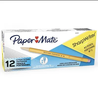 Paper Mate Sharpwriter Mechanical Pencils 0.7 Mm HB #2 Yellow 12 Count • $5.79