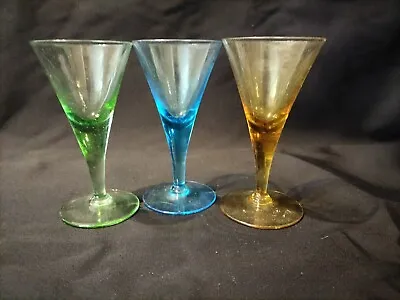 Vintage Cocktail Aperitif Coloured Bowls Shot Stem Glasses Holds 45ml • £9.99