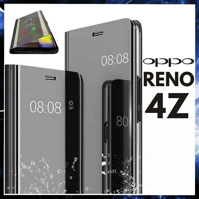 Cover Flip For OPPO RENO 4Z Case Book Black A Mirror 4 Z Clear View 360° • $15.29