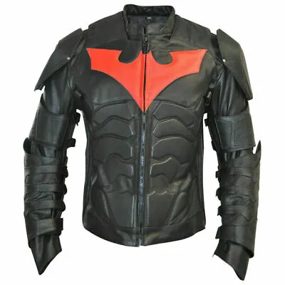 Batman Beyond Batman Costume Removable Armored Genuine Leather Motorcycle Jacket • $165