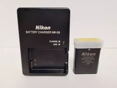 Genuine OEM EN-EL14 Battery And Charger MH-24 For Nikon Cameras Holds Charge • $39.99