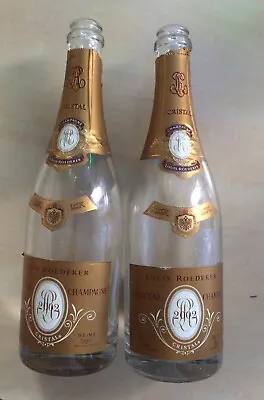 £25 • Buy 2x Cristal Champagne Bottle Empty Louis Roederer 2002