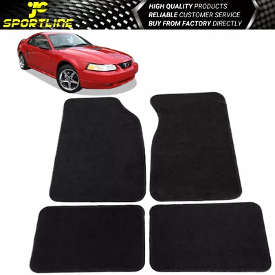 Fits 99-04 Ford Mustang Coupe OE Fitment Car Floor Mats Front & Rear Black Nylon • $38.87