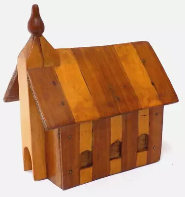 Vintage Handmade Mini Wood Church 2 Tone Veneer Small Onion Dome • $26