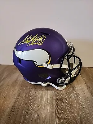 Adrian Peterson Signed Minnesota Vikings Purple F/S Helmet Beckett Witnessed COA • $300