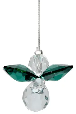 £7.75 • Buy Emerald Green Crystal MAY Birthday Birthstone Small Guardian Angel Hanging Charm