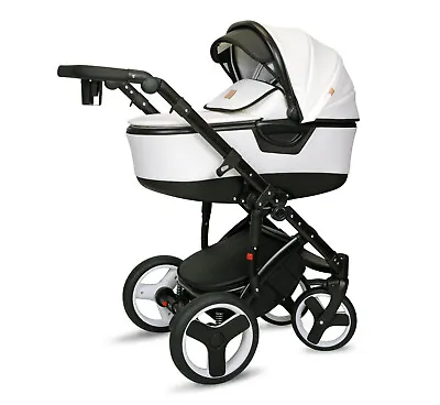 Baby White Pram Pushchair Luxury All In One Travel System Car Seat And Carrycot • £539.99