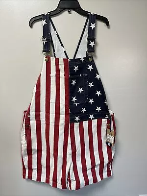 Chubbies The Chubberalls 2.0 5.5” America Flag Denim Overall Shorts XXL • $49.48