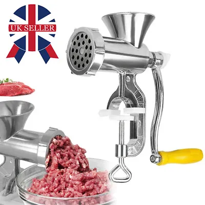 Manual Meat Grinder Mincer Stuffer Hand Sausage Sauce Maker Machine Filler Tool • £8.99