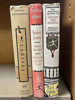 Modern Library : Clarissa (10) Saint Joan (294) Henry The Eighth (265)  Lot Of 3 • $11.75