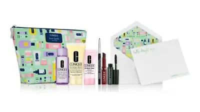 Clinique Skincare Makeup 8 Pcs Deluxe Sample Size Gift Set Kate Spades NY Bag • $22.95