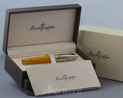 New! Rollerball Montegrappa Miya Jellow Celluloid Sterling Silver Cap • $250