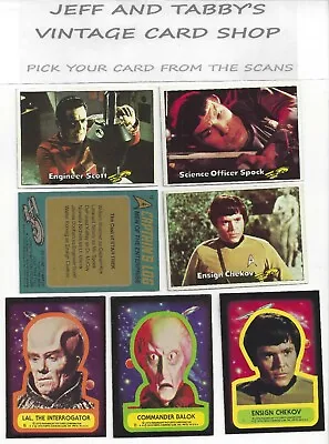 $3 • Buy 1976 Topps Star Trek Cards & Stickers You Pick From Scans