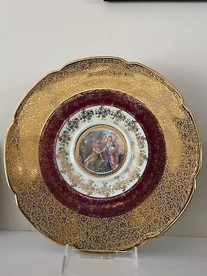 Victoria Czechoslovakia Charger/ Cabinet Plate 24k Gold Greek Mythology 12  • $18