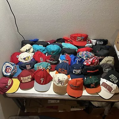 Vintage Hat Lot Sports Specialties Lot X 46 Snapbacks Trucker Fitted 70s 80s 90s • $149