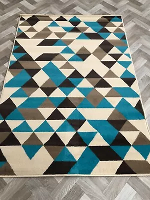 QUALITY GEOMETRIC LOUNGE BEDROOM RUG 120x170cm (108) • £25.99