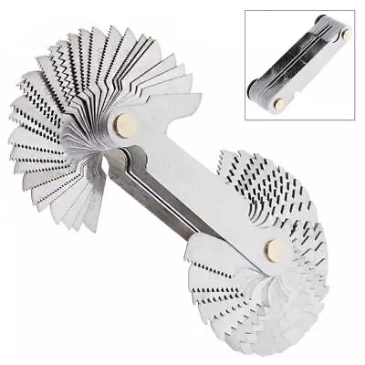 58pcs Metric Imperial System Screw Pitch 55/60 Degree Thread Measuring Gauge • $11.20